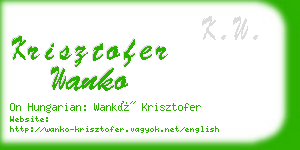 krisztofer wanko business card